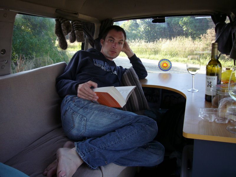 Chillaxing in the van